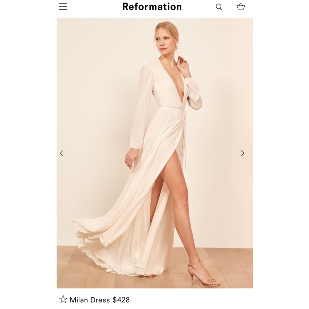 M REFORMATION MILAN DRESS (WHITE) NWT